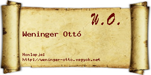 Weninger Ottó névjegykártya